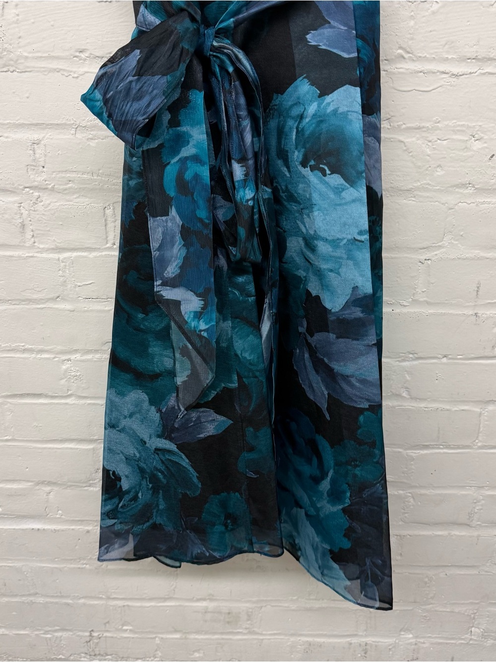 NWT Alex Evenings Blue Printed Midi Yoryu Sleeveless Dress Size 12 - Picture 3 of 10